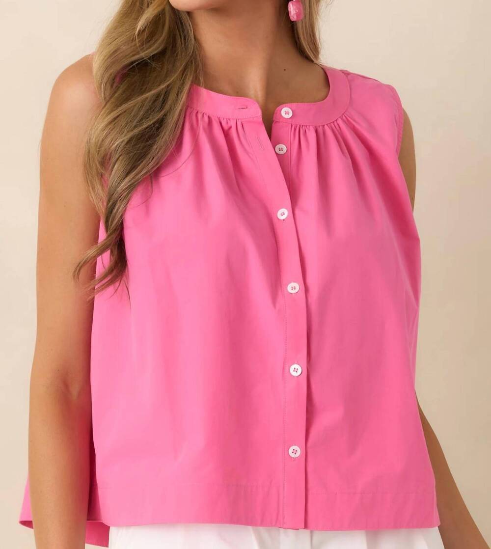 NEW PROSPERINA mara sleeveless top in knockout pink